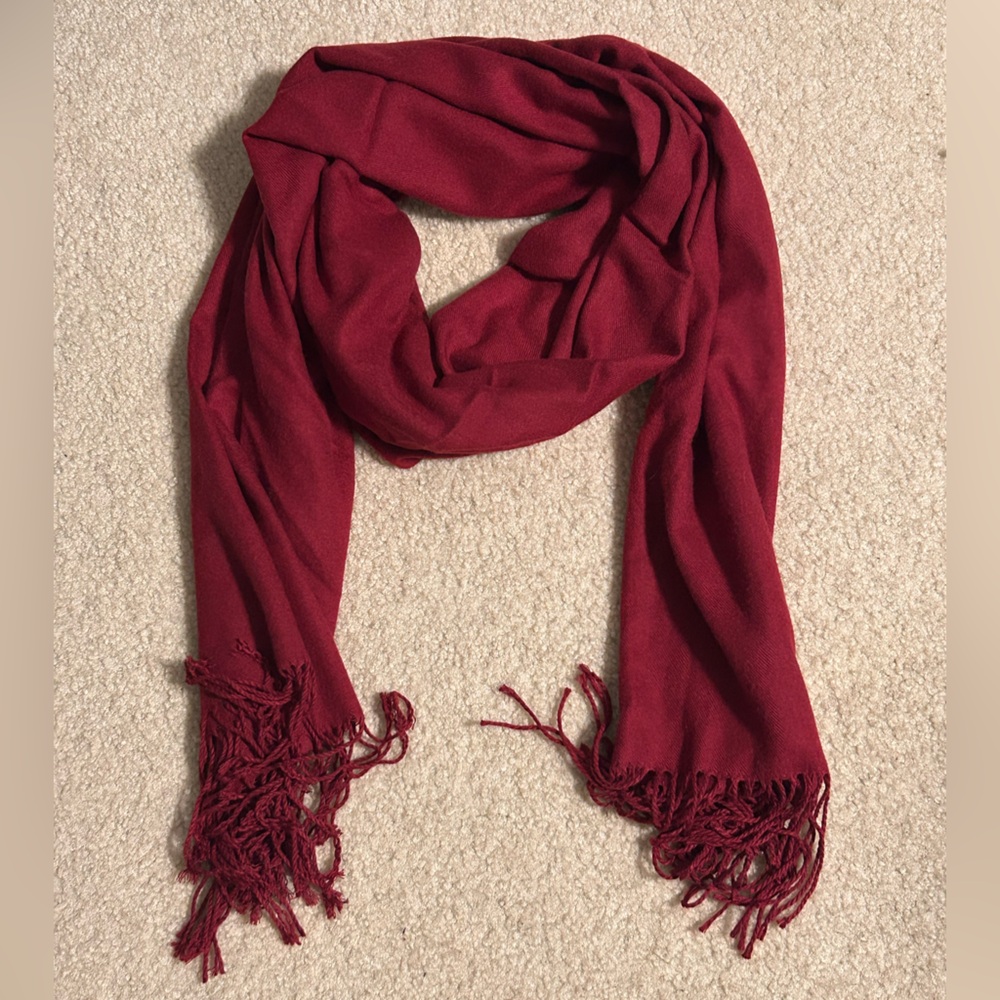Burgundy Fringe scarf